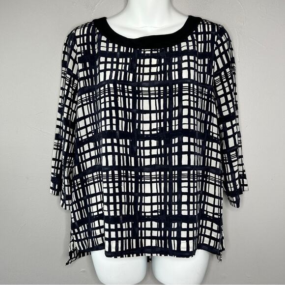 MADEWELL Mulberry Silk Top Womens Size Small Boxy Abstract Lightweight - Picture 2 of 9